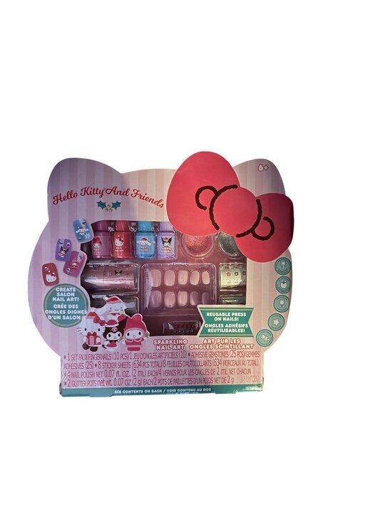 Hello Kitty Other - Hello Kitty & Friends Sparkling Nail Art Kit With Reusable Press-On Nails Adhesi